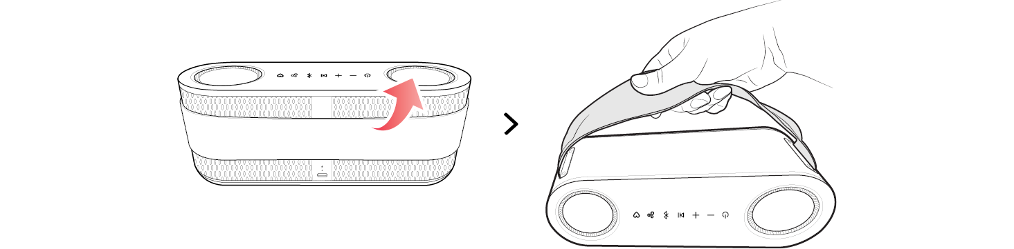 2025 LG XBOOM BOUNCE step2 to attaching the strap