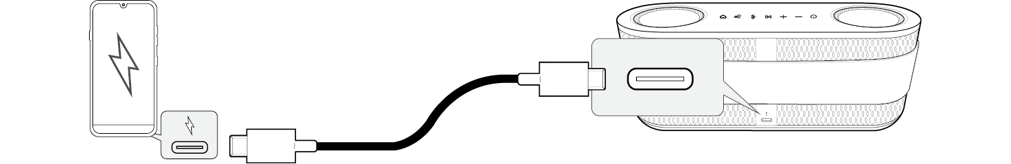 2025 LG XBOOM BOUNCE Charging a smartphone