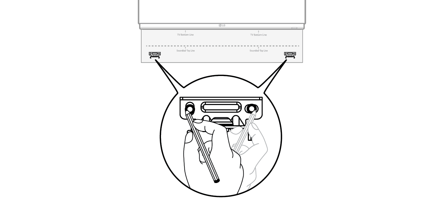 2026 LG Sound Suite H7 Wi-Fi SOUNDBAR Mounting the Product to a Wall Step2