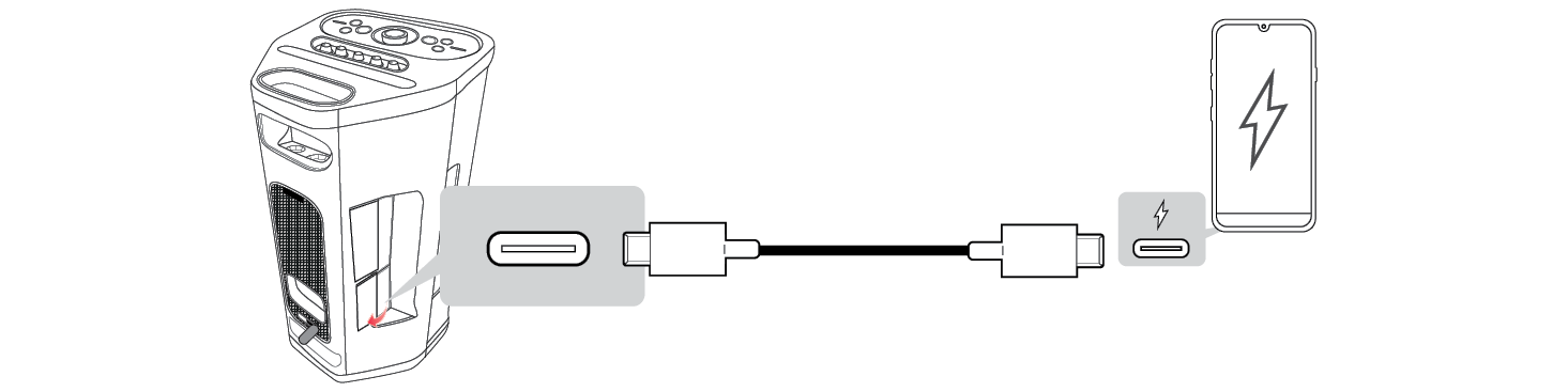 2026 LG XBOOM STAGE501 Portable Bluetooth Connecting to USB Charging a smartphone