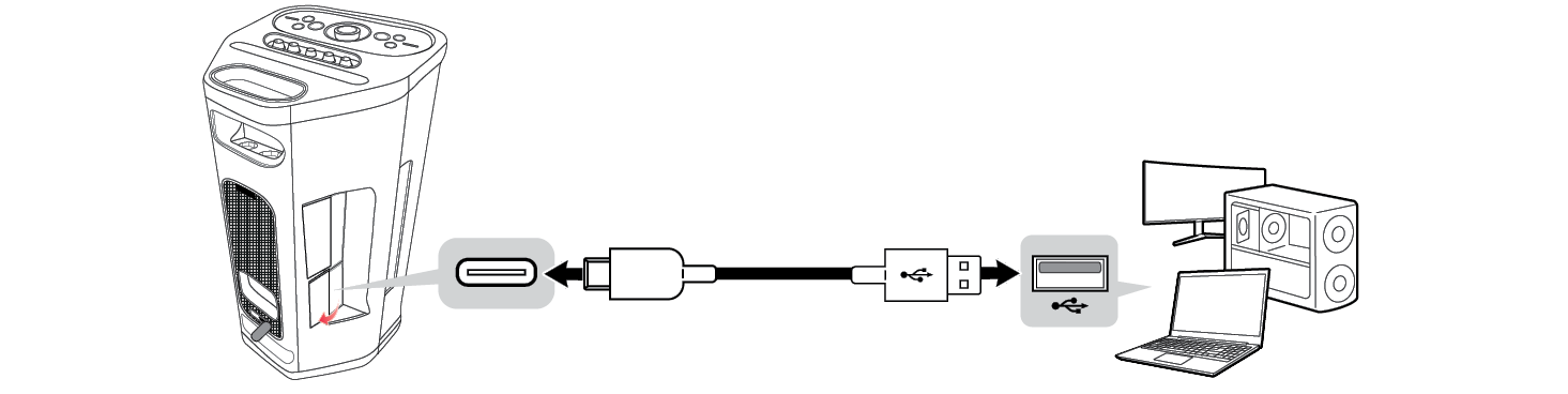 2026 LG XBOOM STAGE501 Portable Bluetooth Connecting to USB USB Audio mode