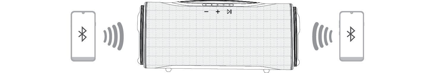 2025 LG XBOOM BOUNCE Multi-phone pairing illustration