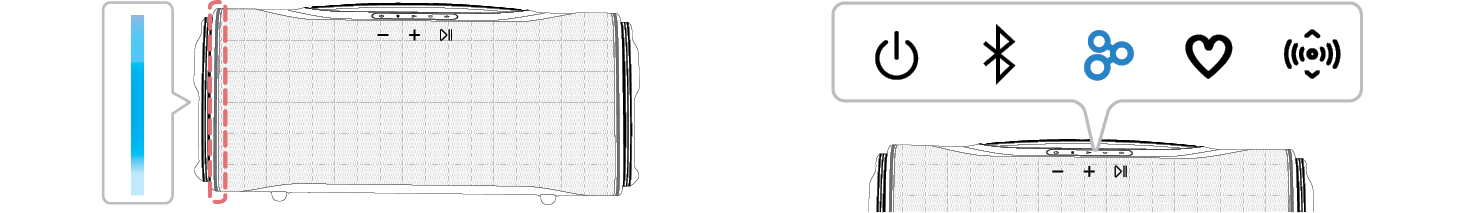 2025 LG XBOOM BOUNCE Dual mode Main Speaker lighting indicator