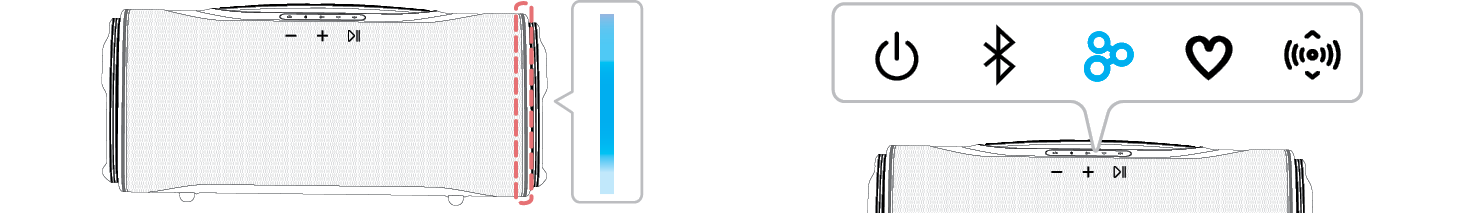 2025 LG XBOOM BOUNCE Dual mode Main Speaker lighting indicator