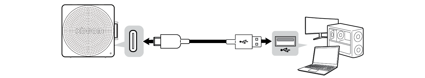 2026 LG xboom MINI Portable Bluetooth Speaker Connecting to USB Cable