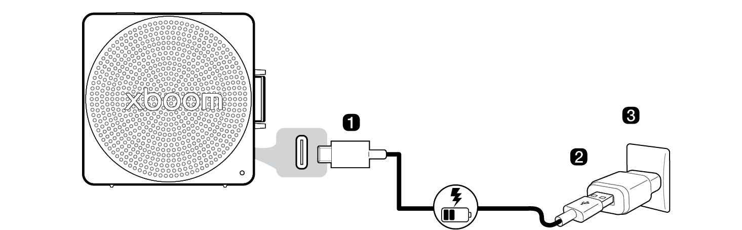 2026 LG xboom MINI Portable Bluetooth Speaker Charging the battery