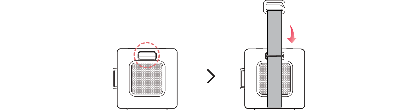 2026 LG xboom MINI Portable Bluetooth Speaker step1 to attaching the strap