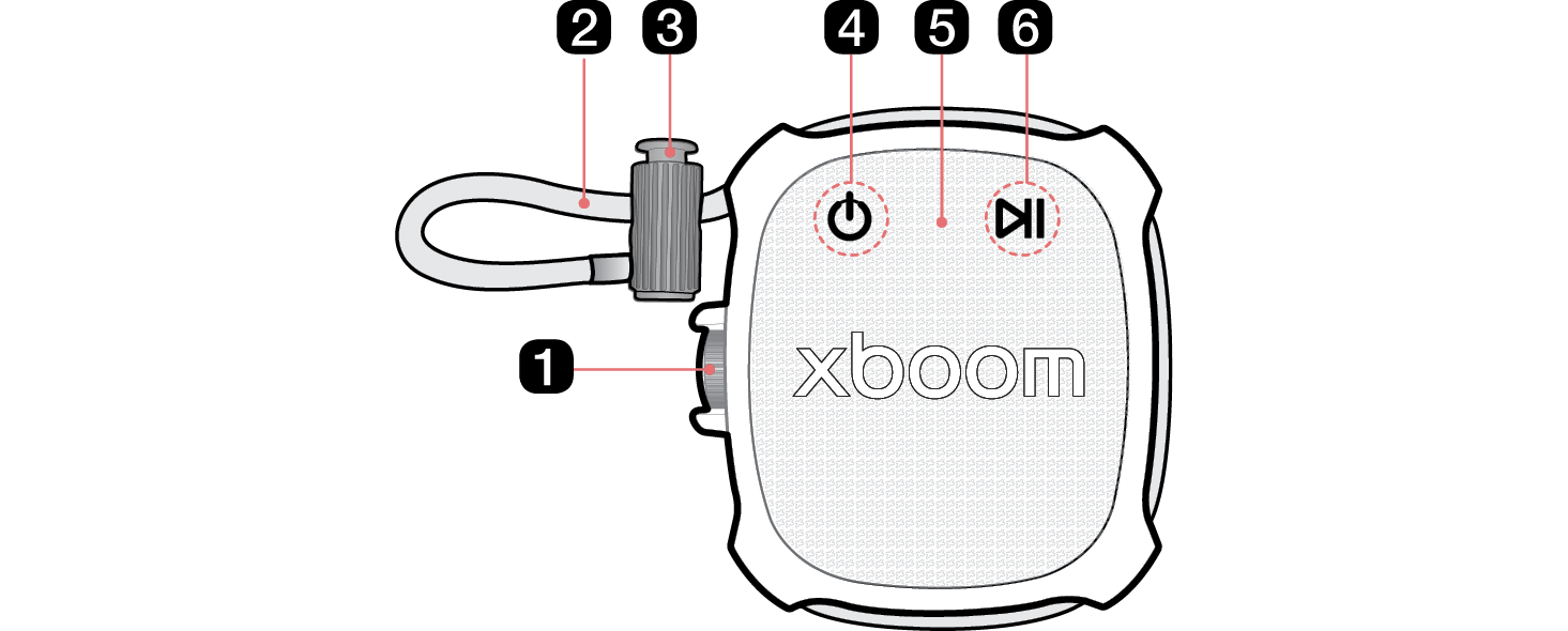 2026 LG xboom ROCK Portable Bluetooth Speaker Product Side Front