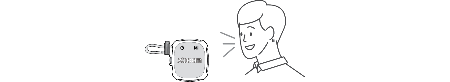 2026 LG xboom ROCK Portable Bluetooth Speaker Voice command illustration