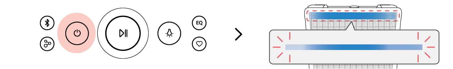 2025 LG XBOOM STAGE301 Bluetooth connection waiting status